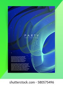 Party invitation template. Abstract Lines on bright background. abstract intertwined colorful lines. Background for Party Posters / Covers / Presentations / Brochures. Vector Illustration