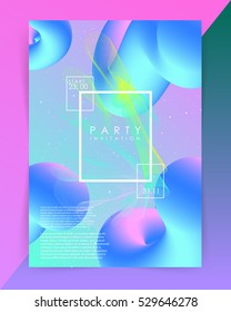 Party invitation template. Abstract volume blended shapes.Background for Party Posters Covers Presentations Brochures. Vector Illustration.Â�