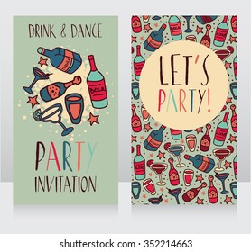 Party invitation template, can be used as birthday party invitation, vector illustration