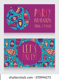 Party invitation template, can be used as birthday party invitation, vector illustration