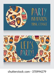 Party invitation template, can be used as birthday party invitation, vector illustration