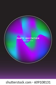 Party invitations poster design template. Geometric elements. Modern style. Vector illustration.