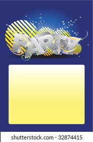 Party Invite Template in Blue and Silver
