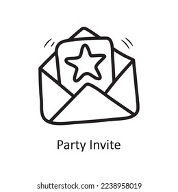 Ilustración de diseño de iconos de contorno vectorial de invitación de grupo. Símbolo de entretenimiento en el archivo EPS 10 de fondo blanco