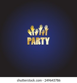 Party - Isolated On Blue Background - Vector Illustration, Graphic Design, Editable For Your Design