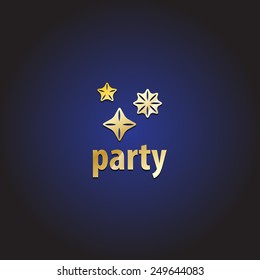 Party - Isolated On Blue Background - Vector Illustration, Graphic Design, Editable For Your Design    