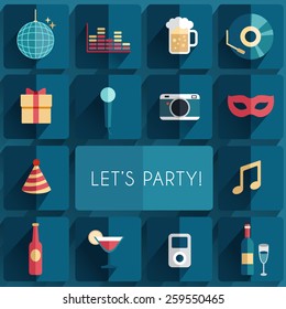 Party Item : Flat Icon Set