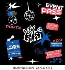 Party just dance graphic vector Print