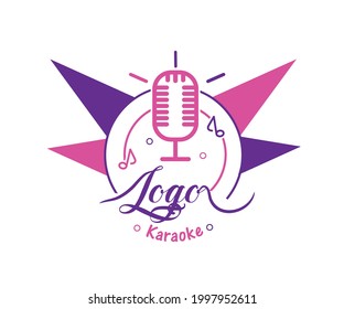 Party, Karaoke and music concert logo vector illustration with dummy text on white background.