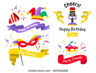 Party label Vector Logo for banner, poster, flyer