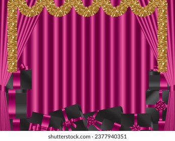 Party landscape illustration with presents