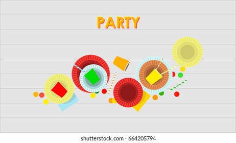 Party Leftovers Vector Set.