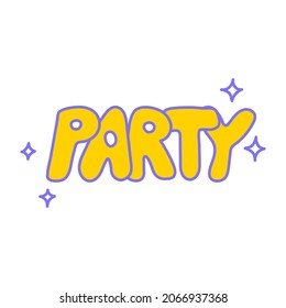Party lettering word on isolated background. Design for holiday greeting card, birthday, baby shower, Valentine s day and new year. 