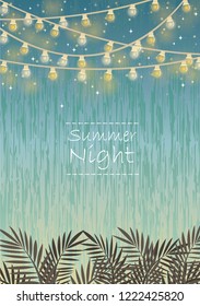 Party light and decoration flag vector background for summer night party.