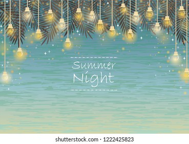 Party light and decoration flag vector background for summer night party.