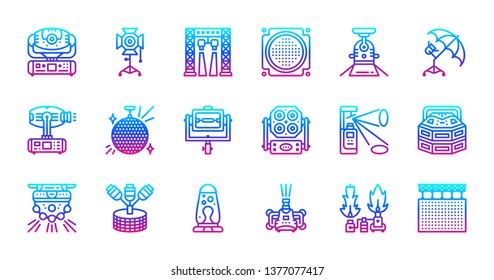 Party lighting icon set