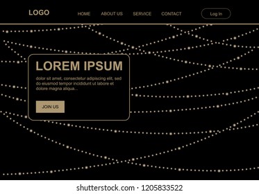 party lights, minimalism vector landing page template