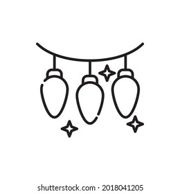 Party Lights vector outline icon style illustration. EPS 10 file 