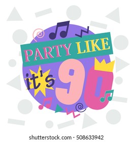 party like it's 90, 90' vector style background