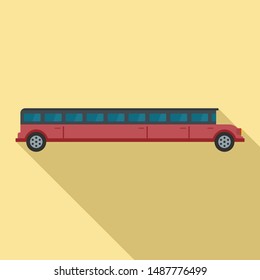 Party limousine icon. Flat illustration of party limousine vector icon for web design