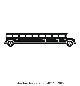 Party limousine icon. Simple illustration of party limousine vector icon for web design isolated on white background