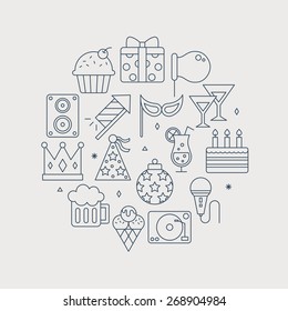 party line icon circle set