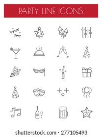 Party line icon set.
