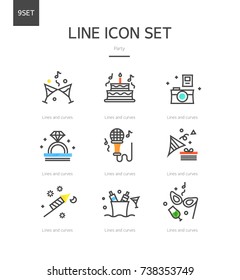 Party line icon set