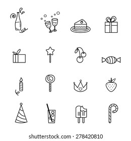 Party line icons set illustration for design EPS 10