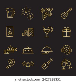 Party line Icons vector design