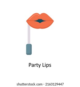 Party Lips vector flat icon for web isolated on white background EPS 10 file