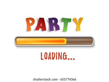 Party loading poster template isolated on white background. Vector illustration.