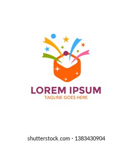 Party logo vector, happy moment