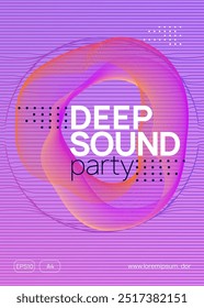 Party Magazine. Pink Fest Background. Concert Invite. Psychedelic Radio Illustration. Discotheque Flyer. Edm Trance Template. Blue Dance Set. Violet Party Magazine