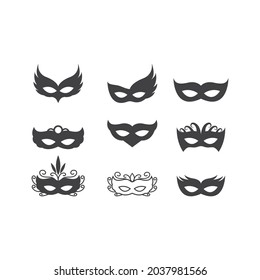 Party mask black icon vector flat design