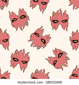 party mask , cartoon seamless pattern background