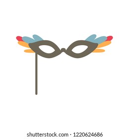 Party mask color vector icon. Flat design