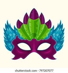 Party mask comedy cartoon style for web