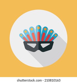 party mask flat icon with long shadow,eps10