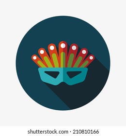 party mask flat icon with long shadow,eps10