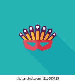 party mask flat icon with long shadow,eps10