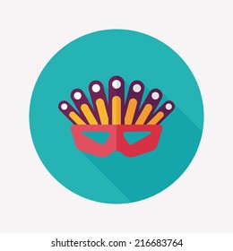party mask flat icon with long shadow,eps10