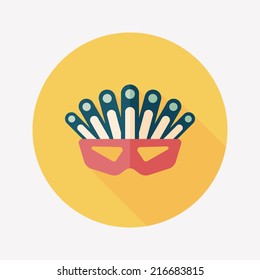 party mask flat icon with long shadow,eps10