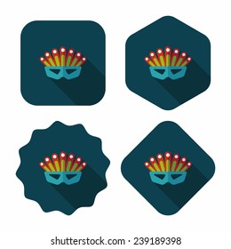 party mask flat icon with long shadow, eps10