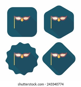 party mask flat icon with long shadow,eps10