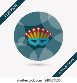 party mask flat icon with long shadow,eps10
