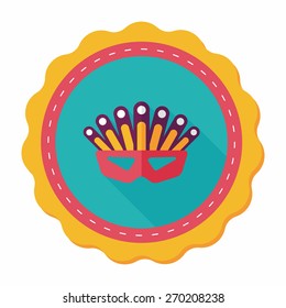 party mask flat icon with long shadow,eps10
