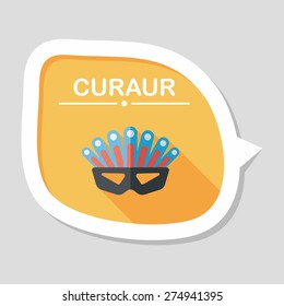 party mask flat icon with long shadow,eps10