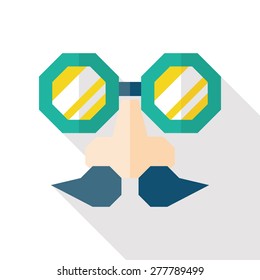 party mask flat icon with long shadow