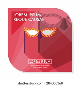 party mask flat icon with long shadow,eps10